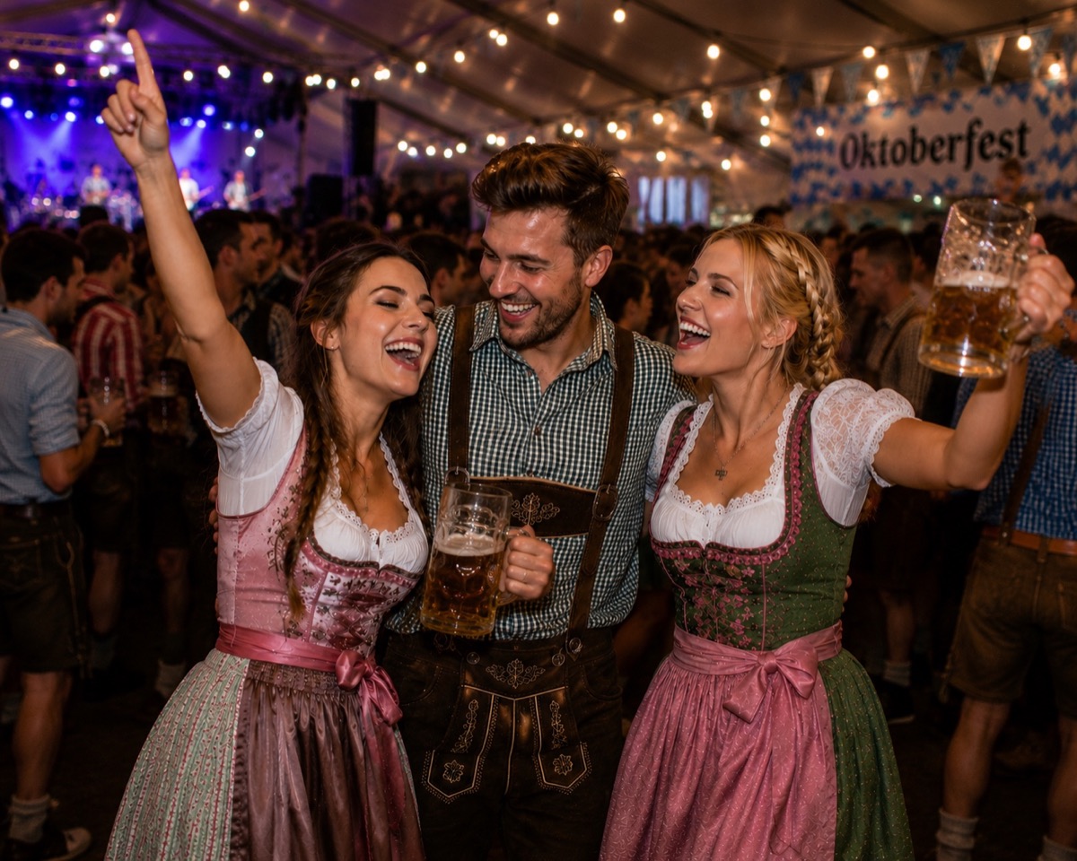 Venner fejrer Oktoberfest i København